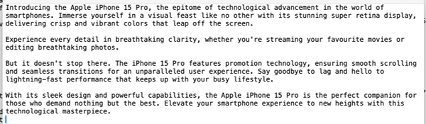 Example product description