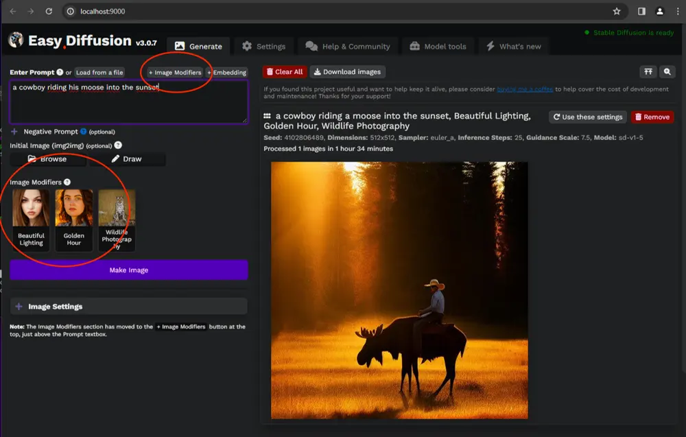 Inställningar för Stable Diffusion