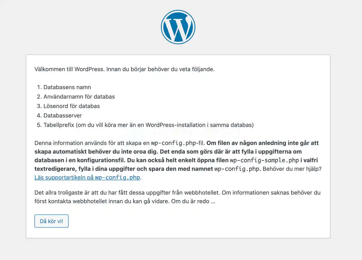 WordPress installation