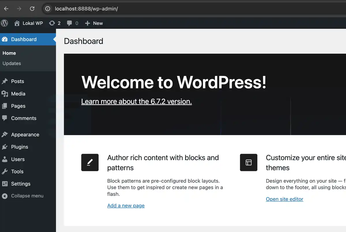 local WordPress up and running