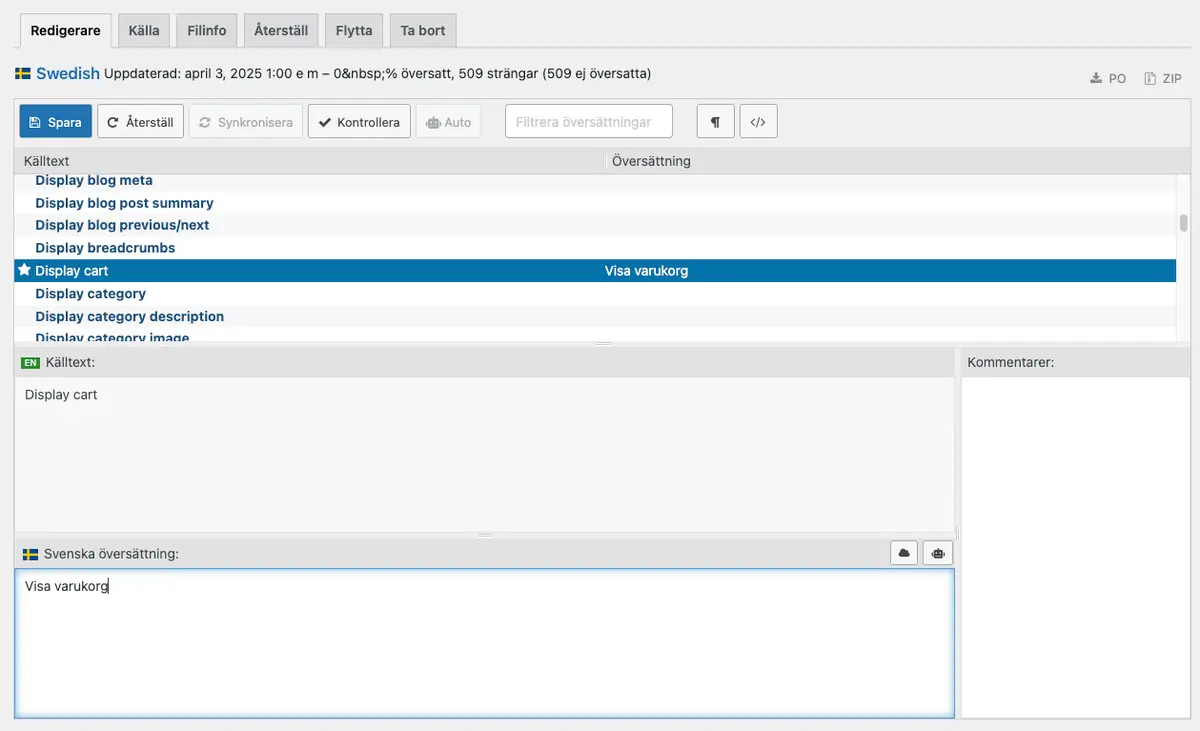 loco translate gränssnitt