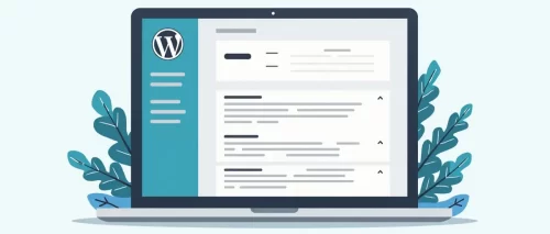 Illustration som föreställer ett WordPress-gränssnitt
