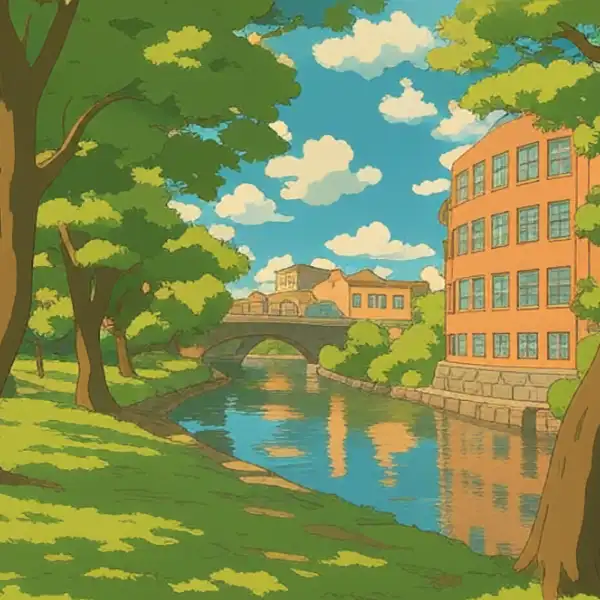 Strömmen och Gamlebro i Norrköping, illustration