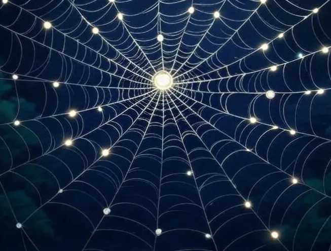 ett spindelnät som illustrerar länkar på webben
